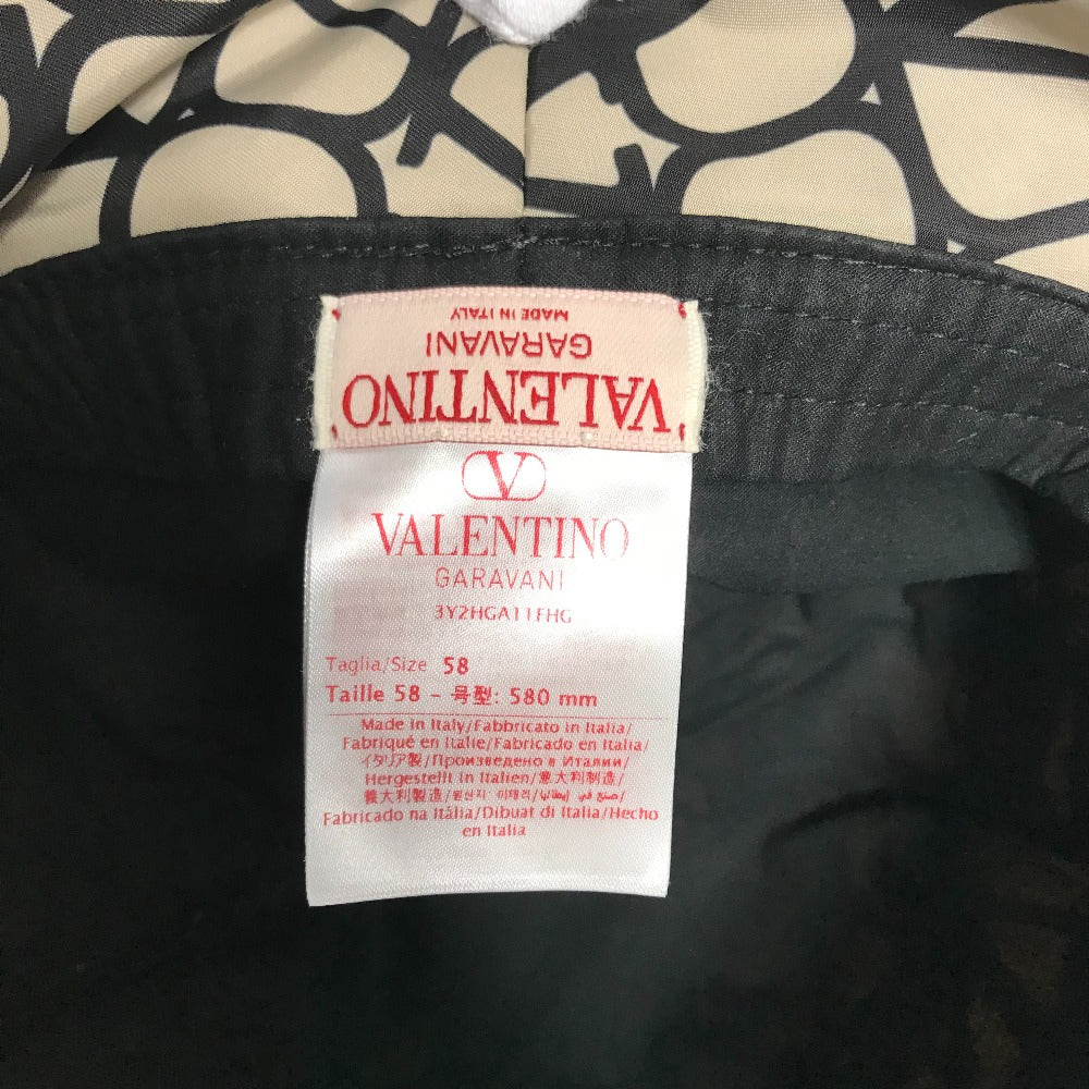 VALENTINO hat 3Y2HGA11FHG polyester beige 23FW Toile Iconograph Faille Bucket Hat mens 58 Used Authentic