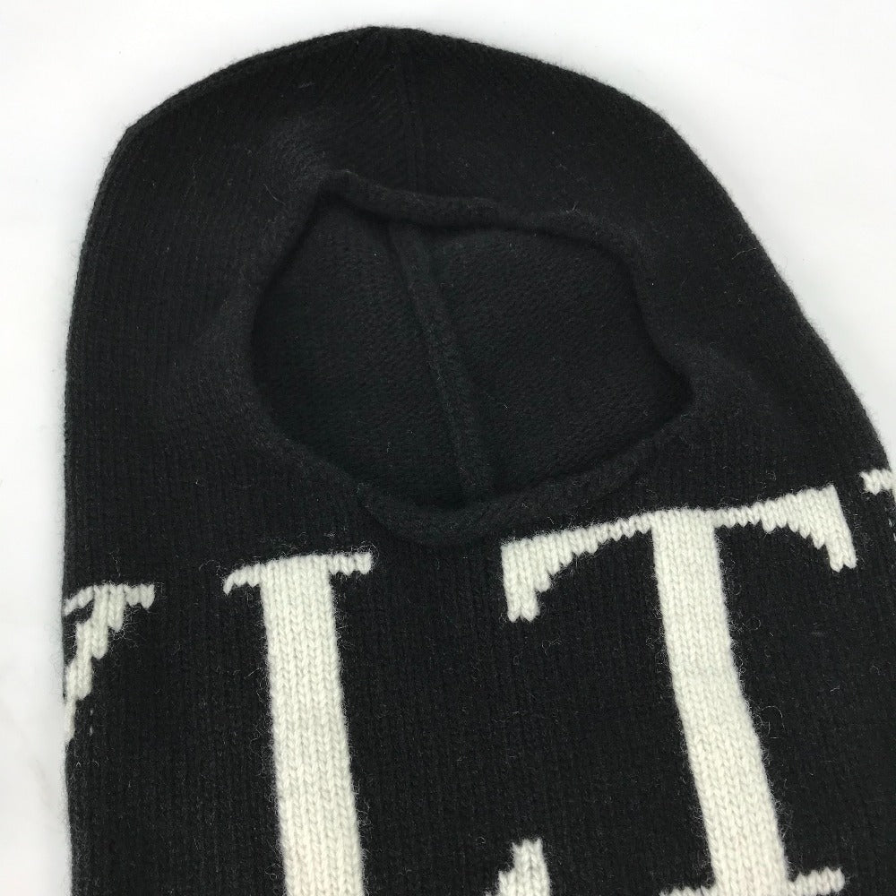 VALENTINO Knit hat Wool / cashmere black VLTN logo Balaclava mens Used Authentic