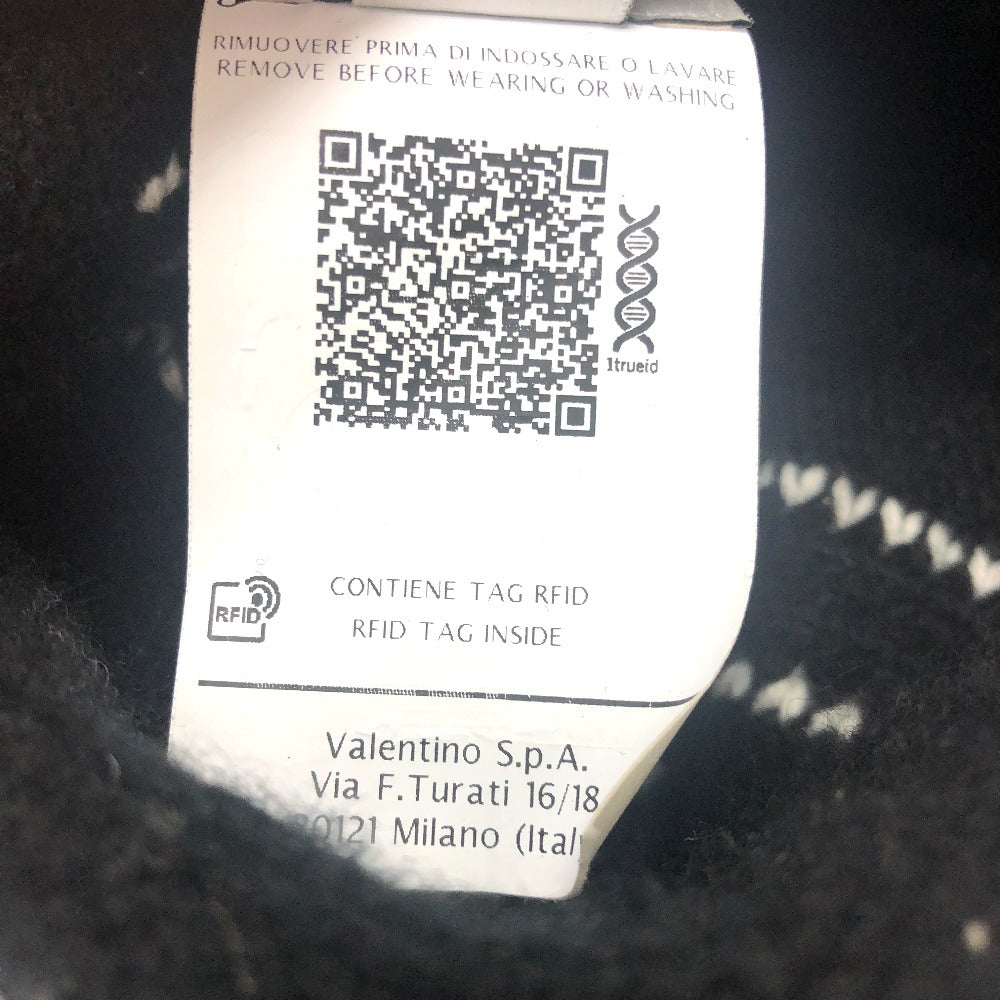 VALENTINO Knit hat wool black logo mens Used Authentic
