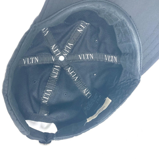 VALENTINO cap Nylon black By color logo VLTN mens 59 Used Authentic