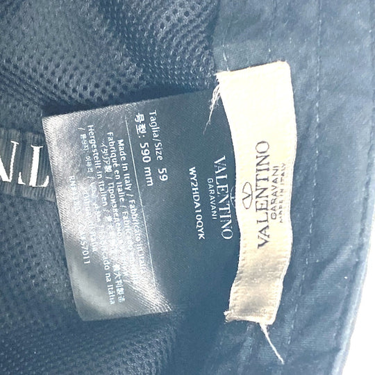 VALENTINO cap Nylon black By color logo VLTN mens 59 Used Authentic