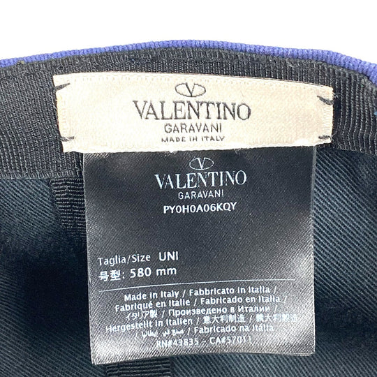 VALENTINO cap PY0H0A06KQY cotton blue logo mens 58 Used Authentic