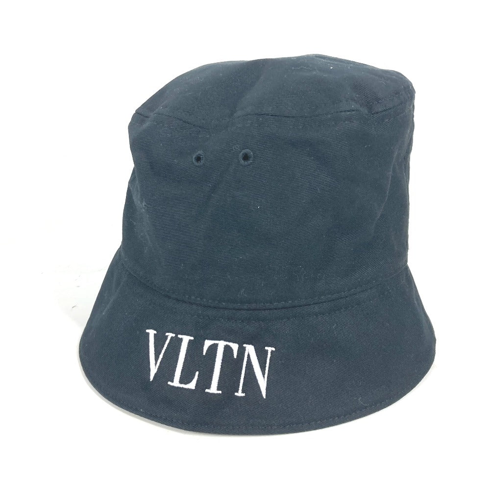 VALENTINO hat WY2HGA11MEX cotton black By color logo unisex(Unisex) 59 Used Authentic