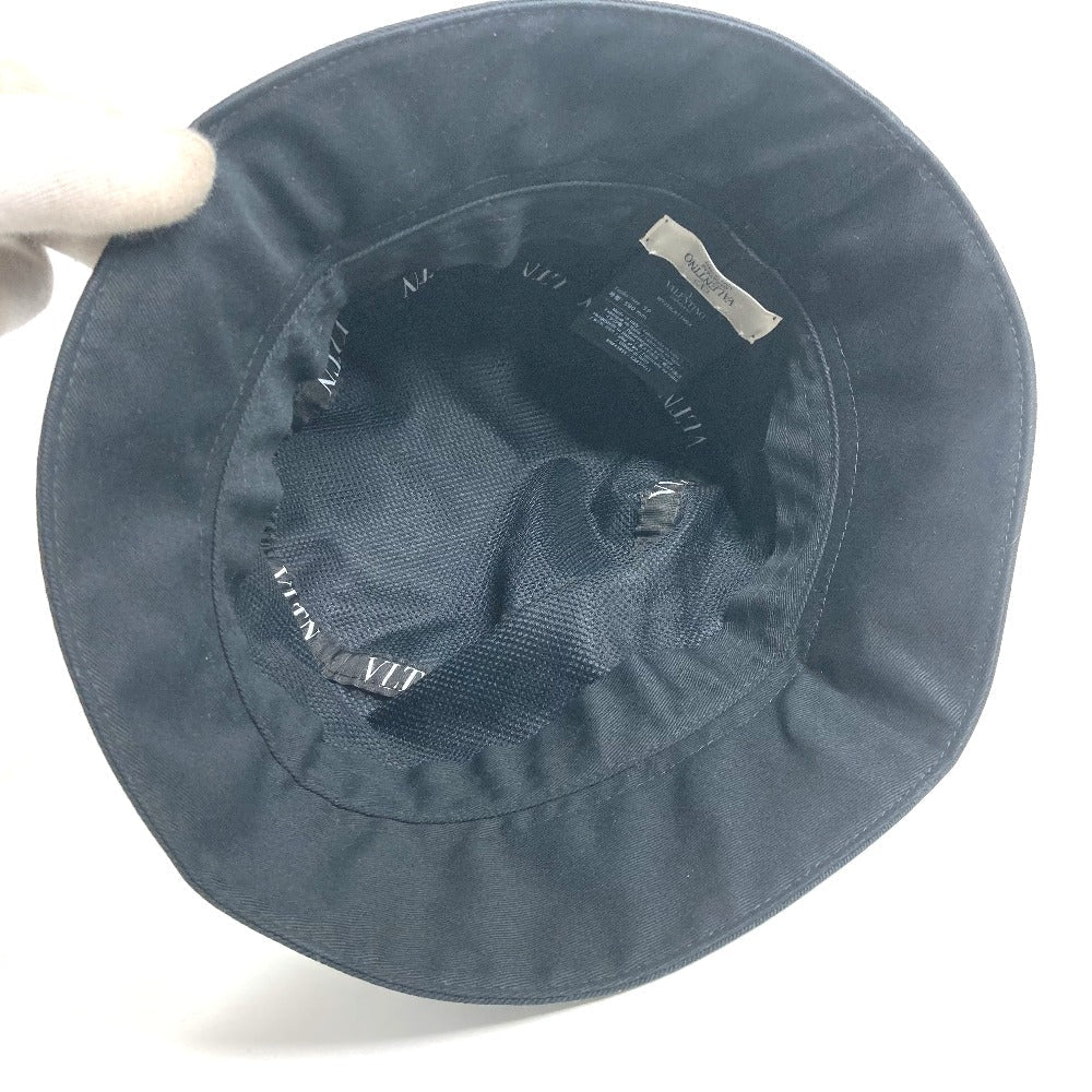 VALENTINO hat WY2HGA11MEX cotton black By color logo unisex(Unisex) 59 Used Authentic
