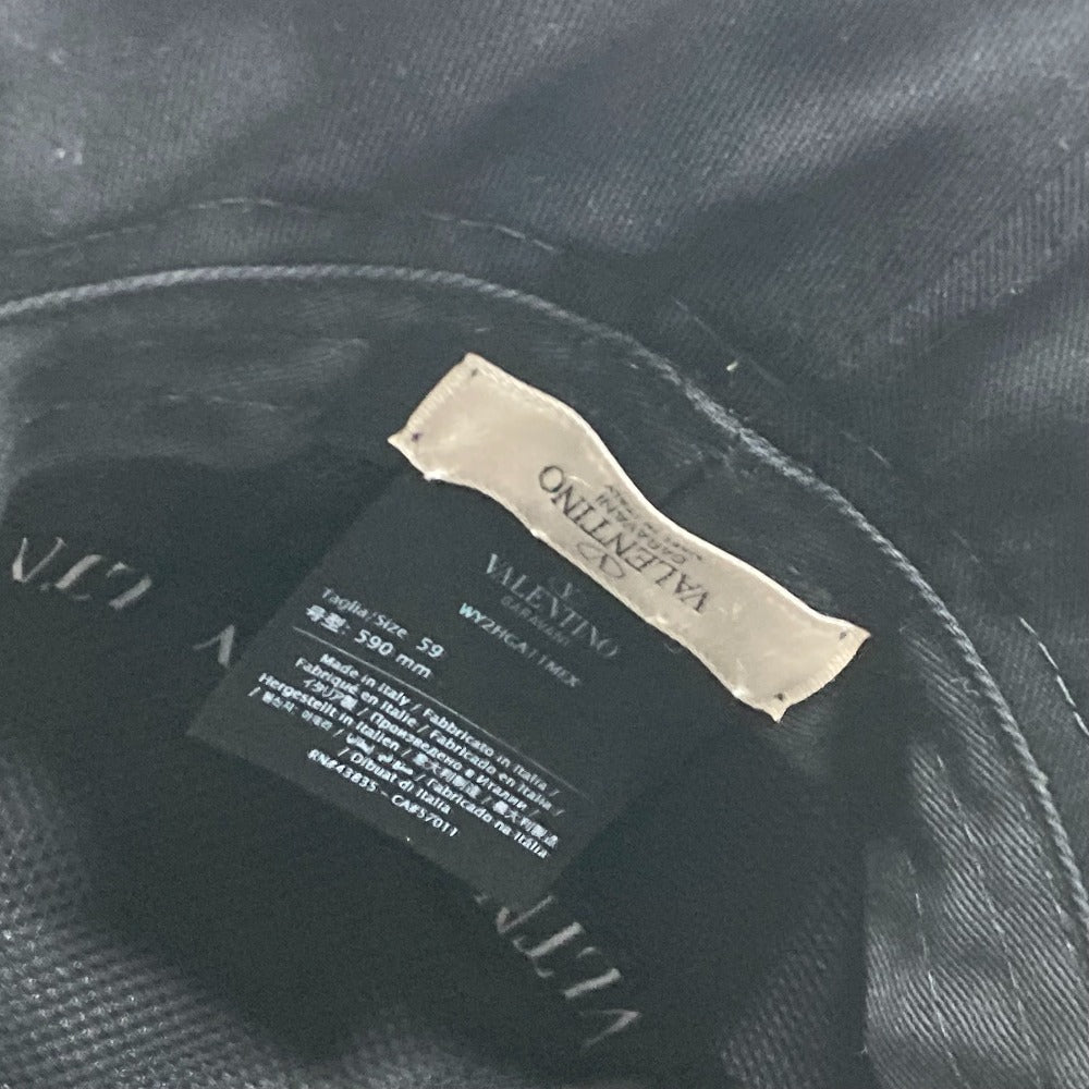 VALENTINO hat WY2HGA11MEX cotton black By color logo unisex(Unisex) 59 Used Authentic