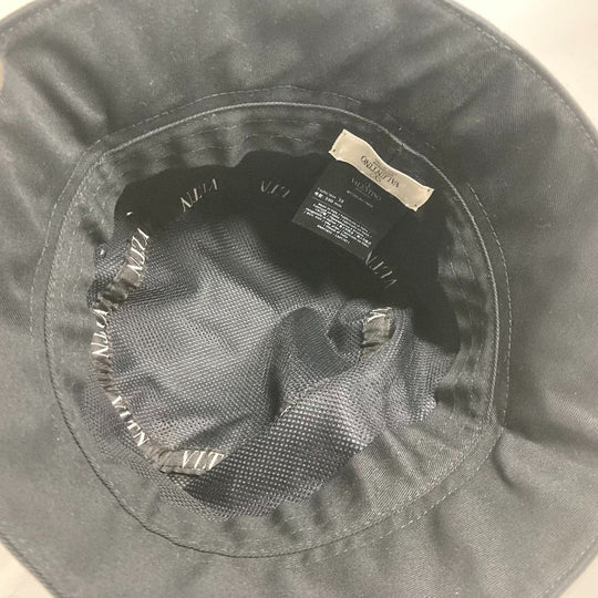 VALENTINO hat WY2HGA11MEX cotton black By color logo unisex(Unisex) 59 Used Authentic