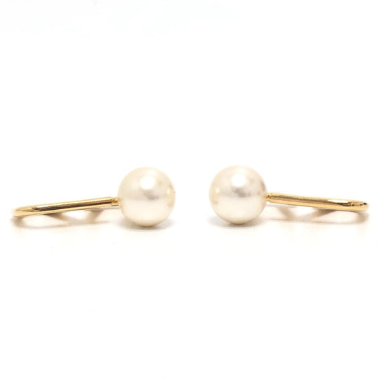 VALENTINO Pierce 5W2J0H22DHC Gold Plated gold V logo pearl Women Used Authentic