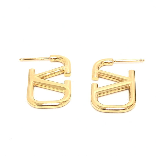 VALENTINO Pierce 5W2J0H22DHC Gold Plated gold V logo pearl Women Used Authentic