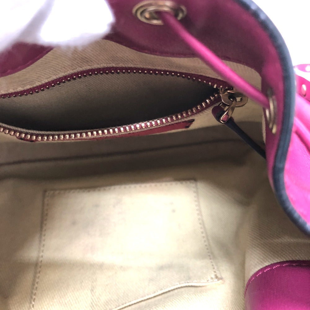 Valentino Shoulder Bag leather purple Rock studs Women Used Authentic