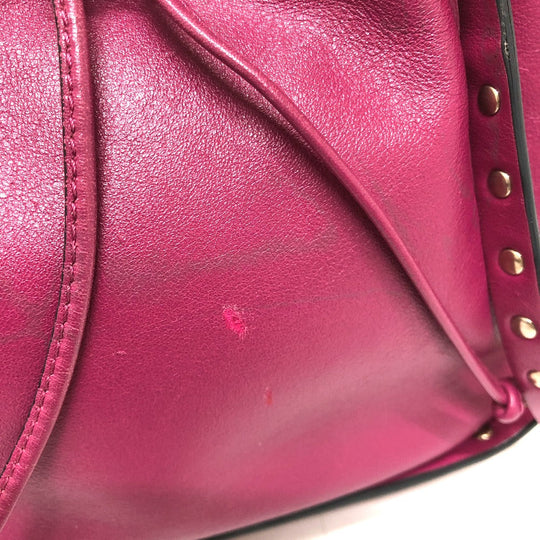 Valentino Shoulder Bag leather purple Rock studs Women Used Authentic