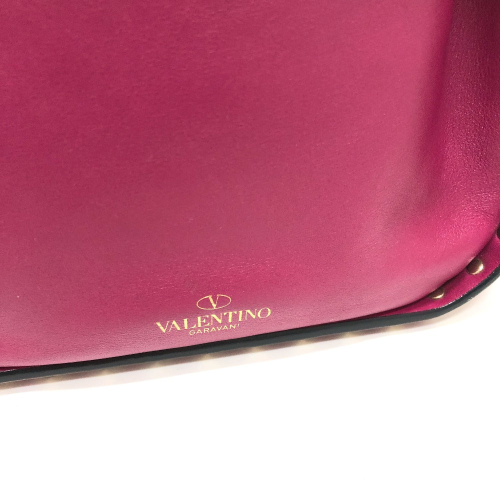 Valentino Shoulder Bag leather purple Rock studs Women Used Authentic