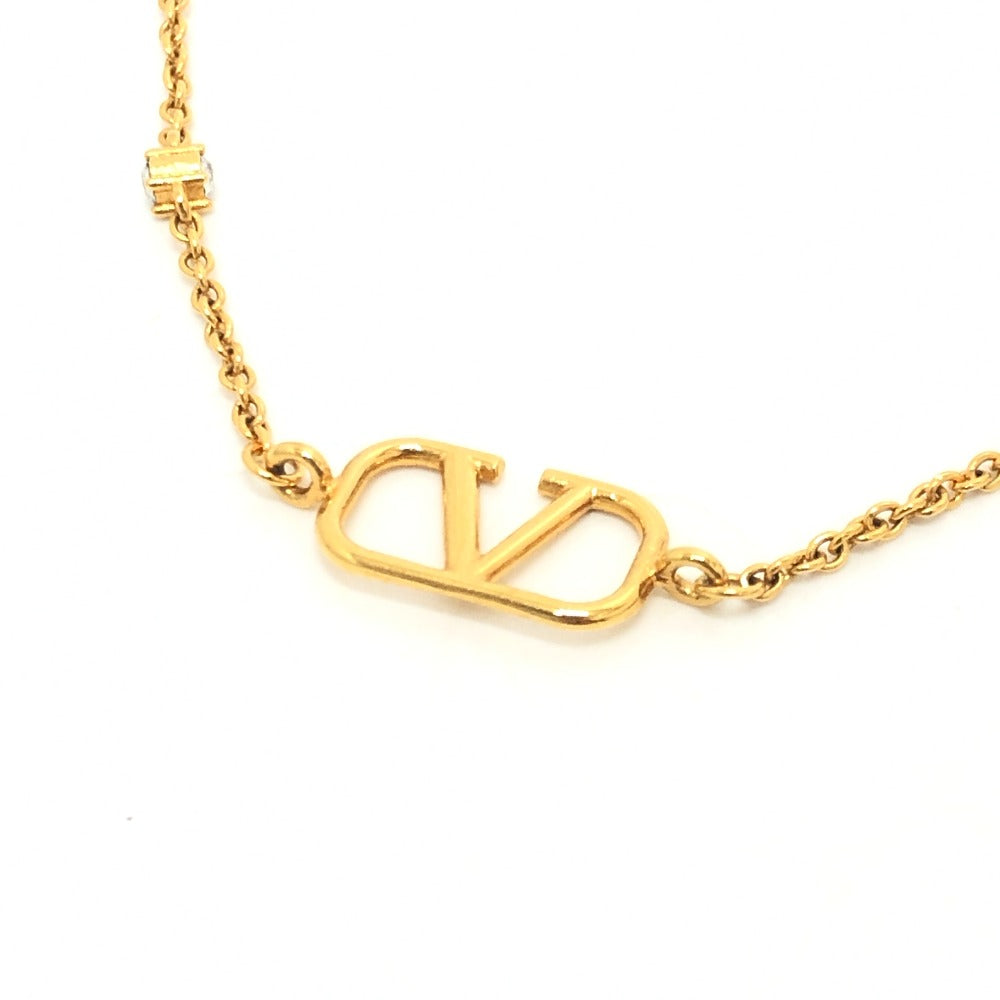 VALENTINO Necklace 4W2J0T54YCW Gold Plated gold V logo crystal