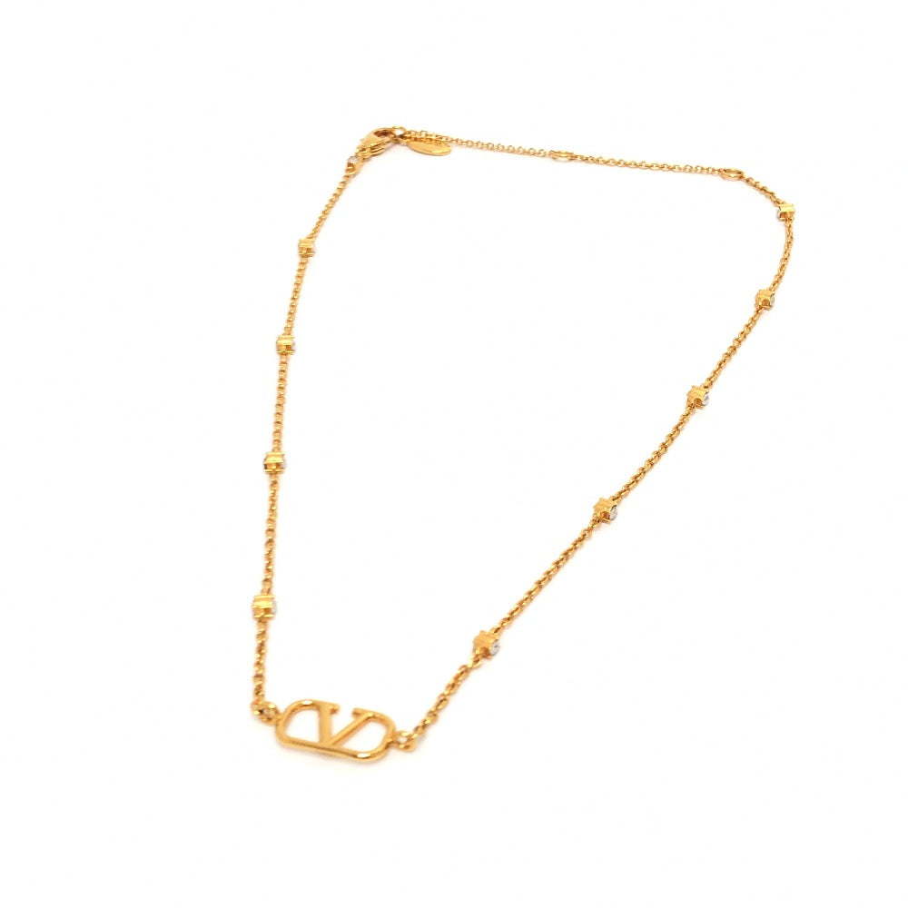 VALENTINO Necklace 4W2J0T54YCW Gold Plated gold V logo crystal