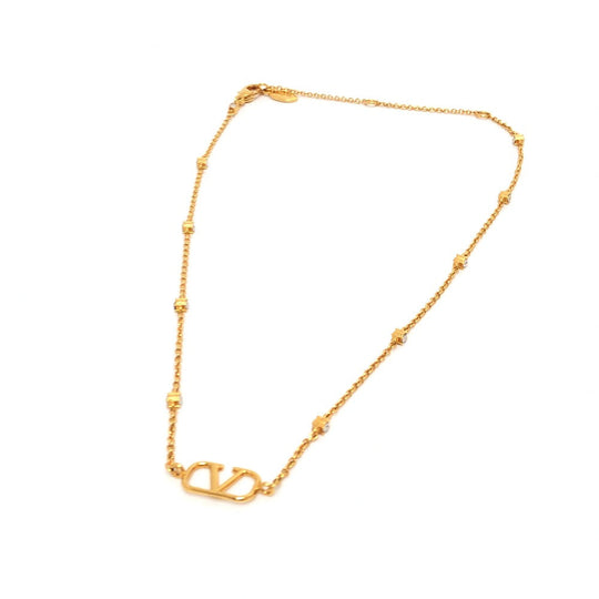 VALENTINO Necklace 4W2J0T54YCW Gold Plated gold V logo crystal