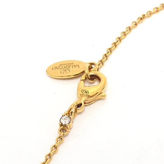VALENTINO Necklace 4W2J0T54YCW Gold Plated gold V logo crystal