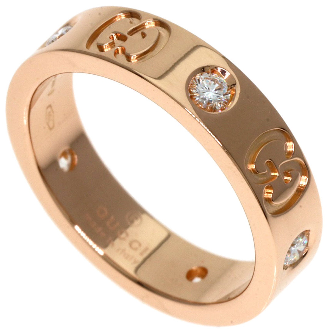 GUCCI Ring 18K Pink Gold gold Icon Slim 5P Diamond #5