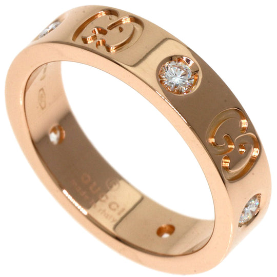 GUCCI Ring 18K Pink Gold gold Icon Slim 5P Diamond #5