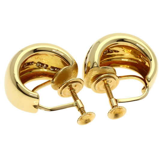 Damiani Earring 18K Yellow Gold gold Tiger Stripe Diamond Women Used Authentic