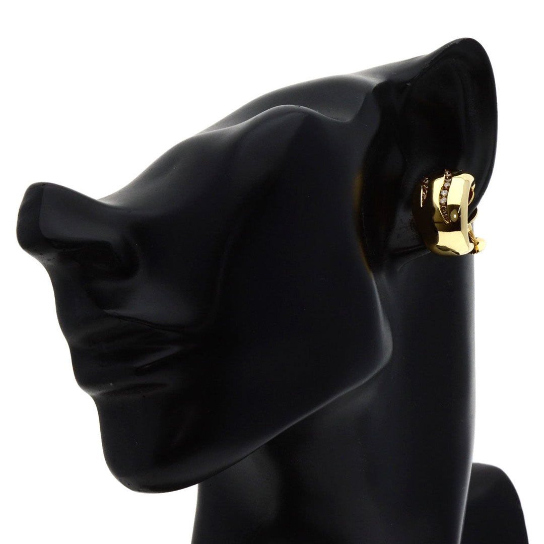 Damiani Earring 18K Yellow Gold gold Tiger Stripe Diamond Women Used Authentic