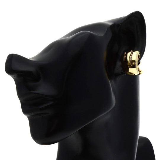 Damiani Earring 18K Yellow Gold gold Tiger Stripe Diamond Women Used Authentic