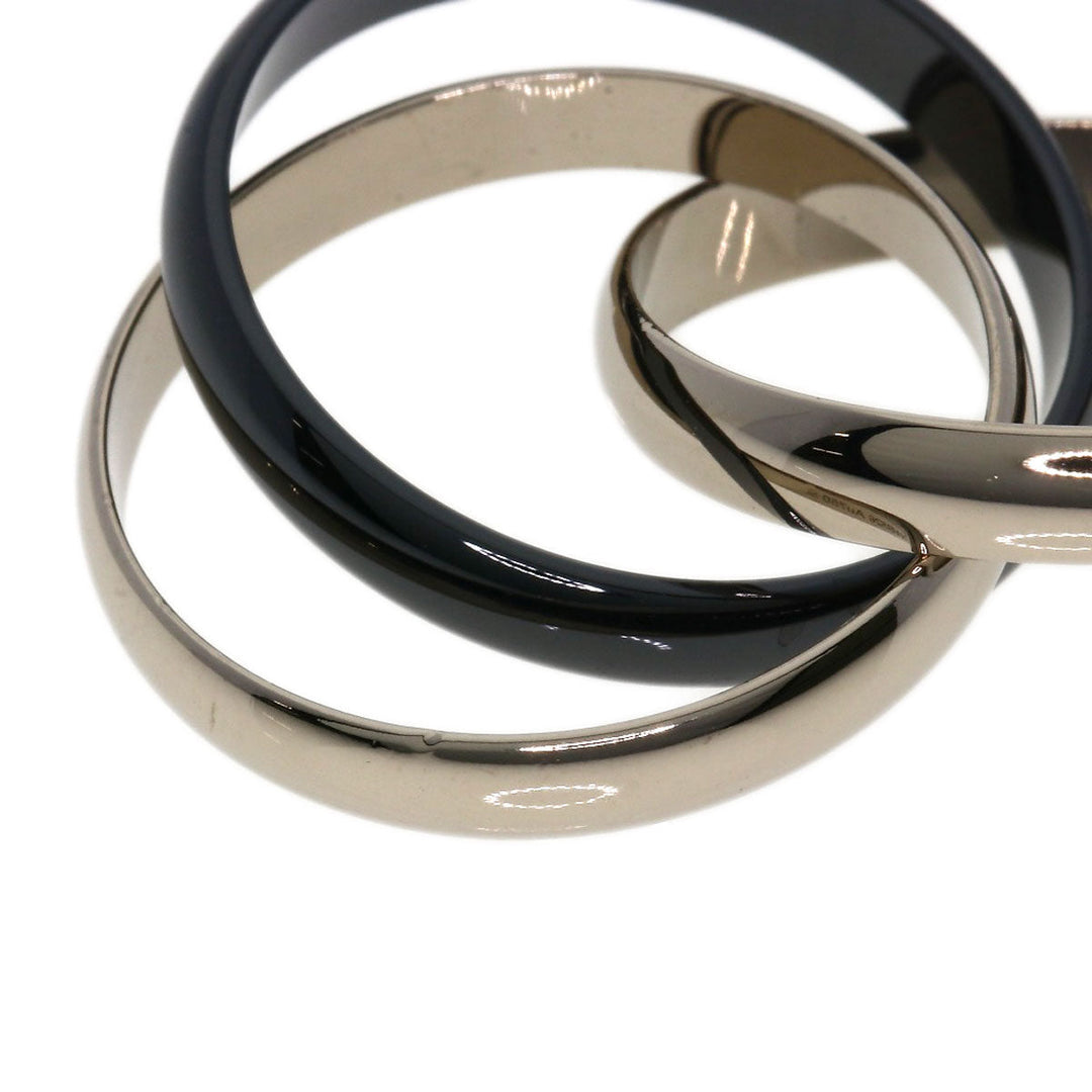 CARTIER Ring K18WG, Ceramic Silver Trinity #61 Women Used Authentic