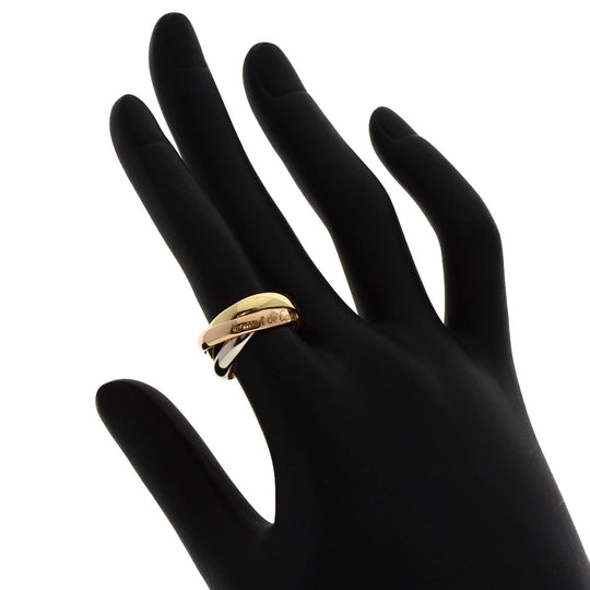 CARTIER Ring K18YG , K18WG , K18PG gold Trinity #50 Women Used Authentic