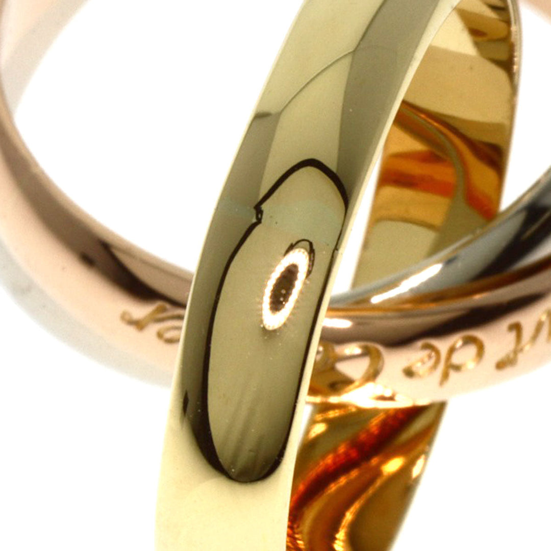 CARTIER Ring K18YG , K18WG , K18PG gold Trinity #50 Women Used Authentic