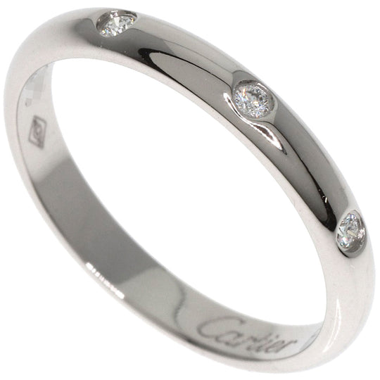 CARTIER Ring PT950 Silver Classic 3P Diamond #48