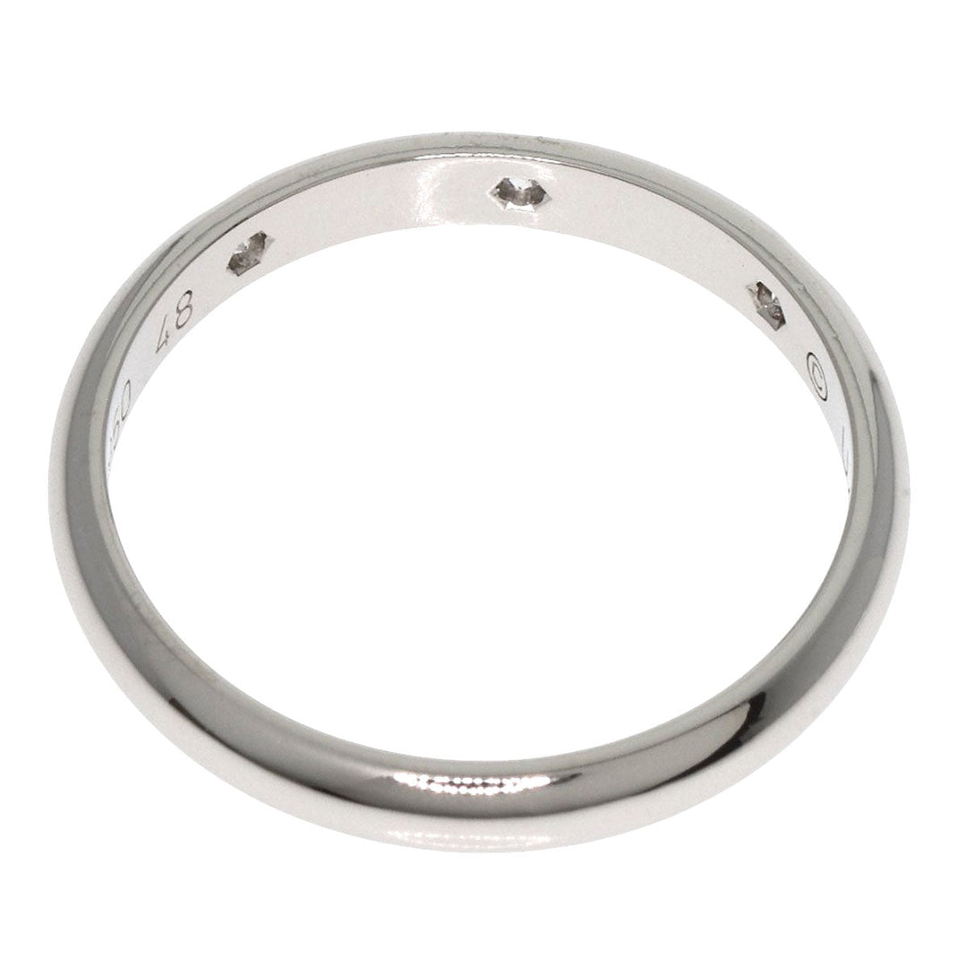 CARTIER Ring PT950 Silver Classic 3P Diamond #48