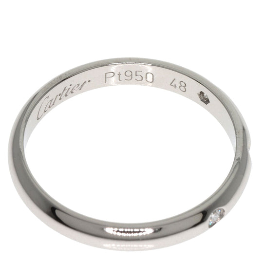 CARTIER Ring PT950 Silver Classic 3P Diamond #48