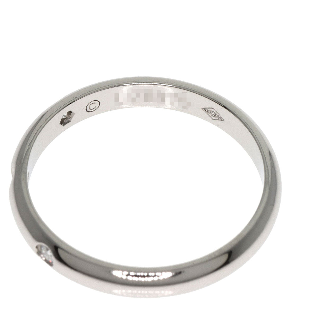 CARTIER Ring PT950 Silver Classic 3P Diamond #48