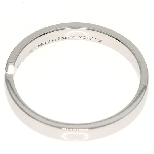 HERMES Ring PT950 Silver Ever Kelly 2P Diamond #51 Women Used Authentic