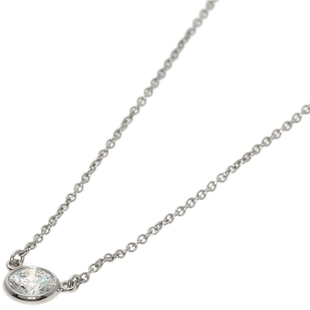 TIFFANY&Co. Necklace PT950 Silver By the yard diamond