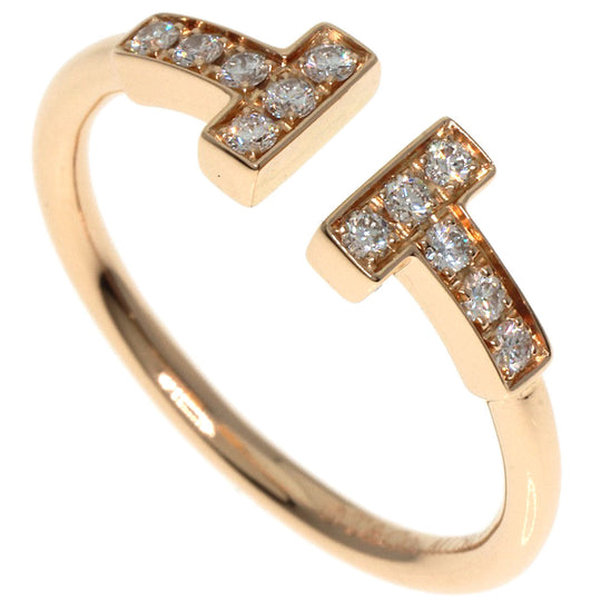 TIFFANY&Co. Ring 18K Pink Gold gold T wire diamond