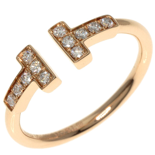 TIFFANY&Co. Ring 18K Pink Gold gold T wire diamond