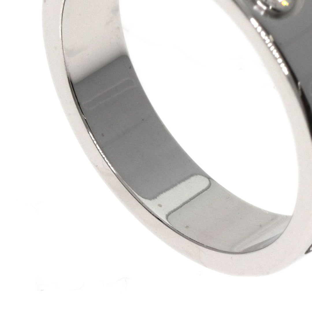 CARTIER Ring K18WG Silver Mini Love Ring 1P Diamond #47 Women Used Authentic