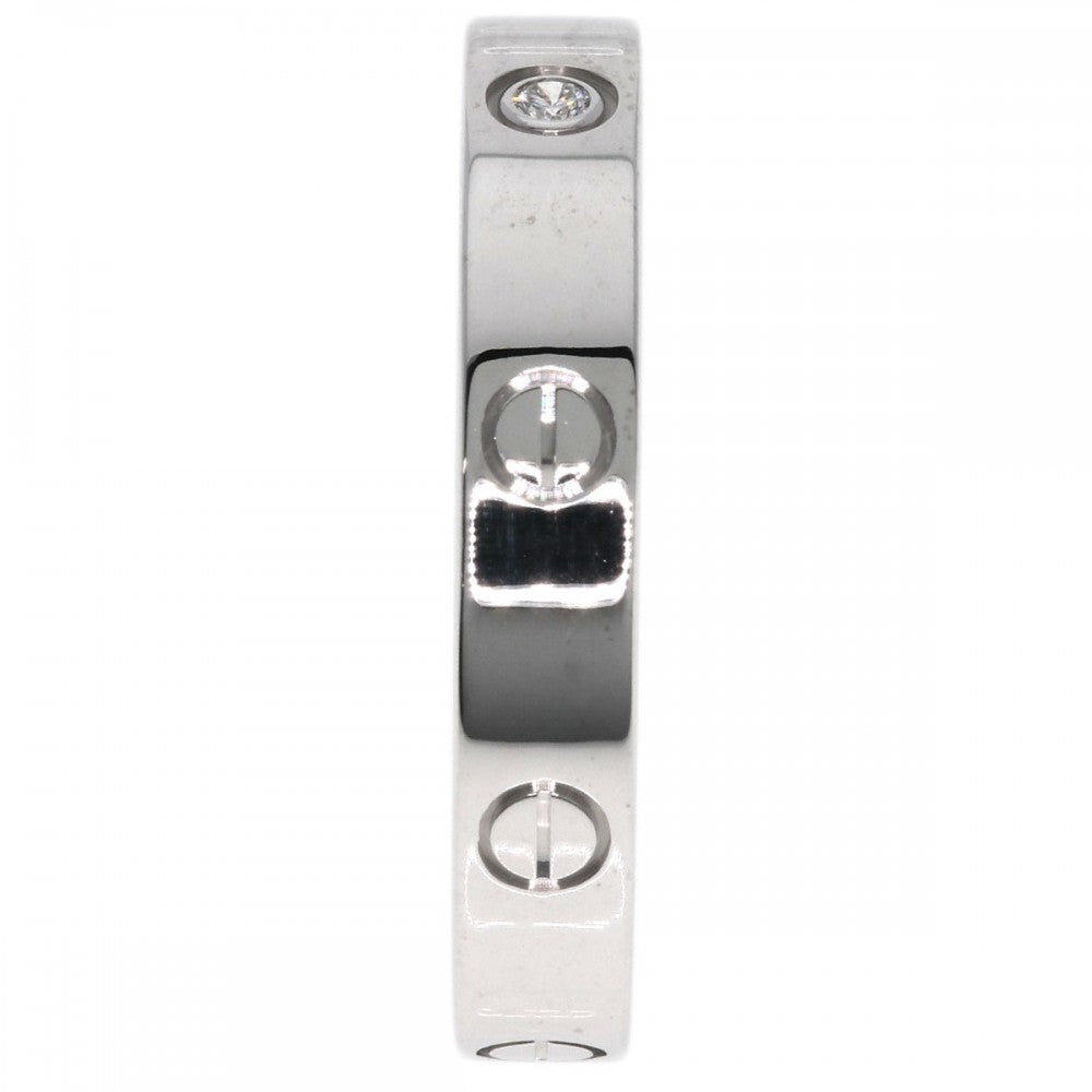 CARTIER Ring K18WG Silver Mini Love Ring 1P Diamond #64