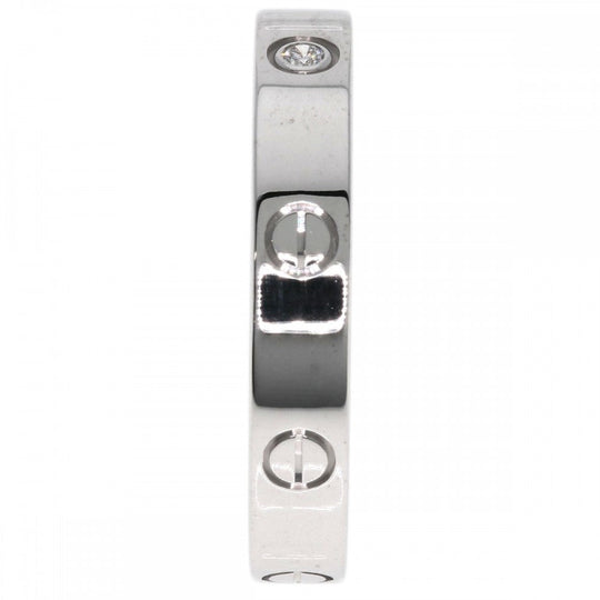 CARTIER Ring K18WG Silver Mini Love Ring 1P Diamond #64