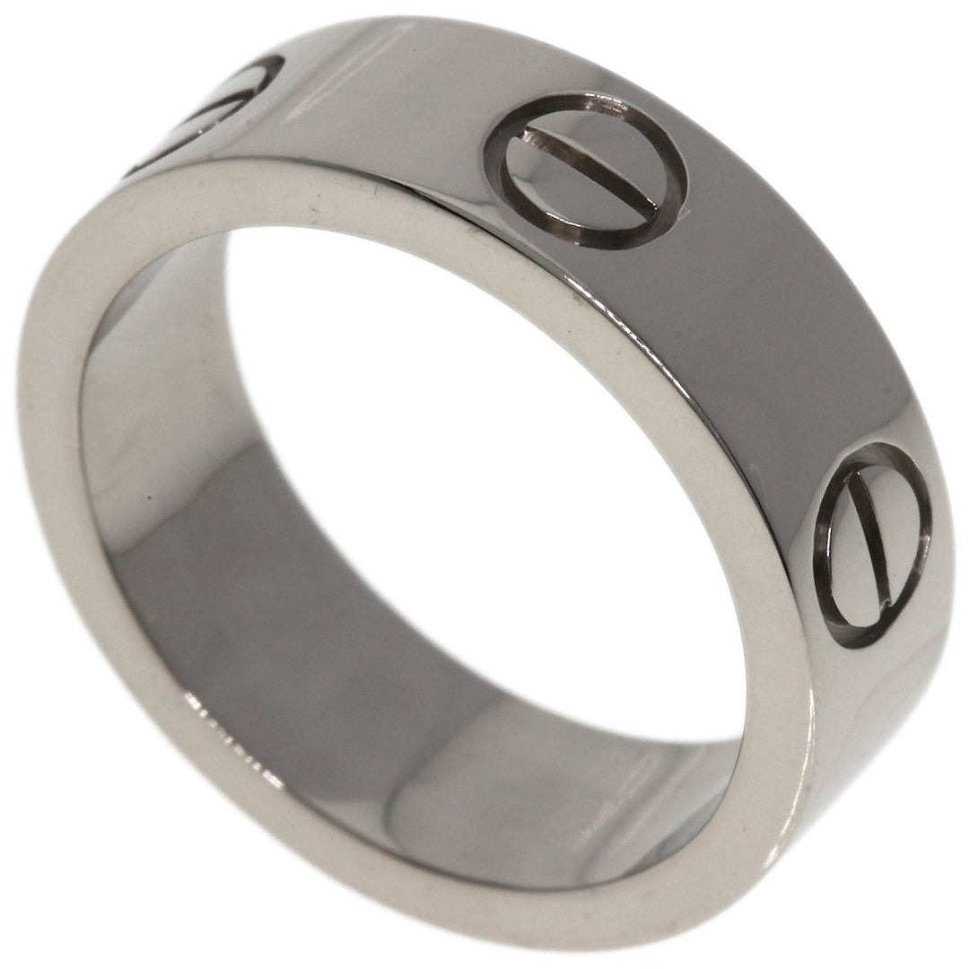 CARTIER Ring K18WG Silver Love Ring #48 Women Used Authentic