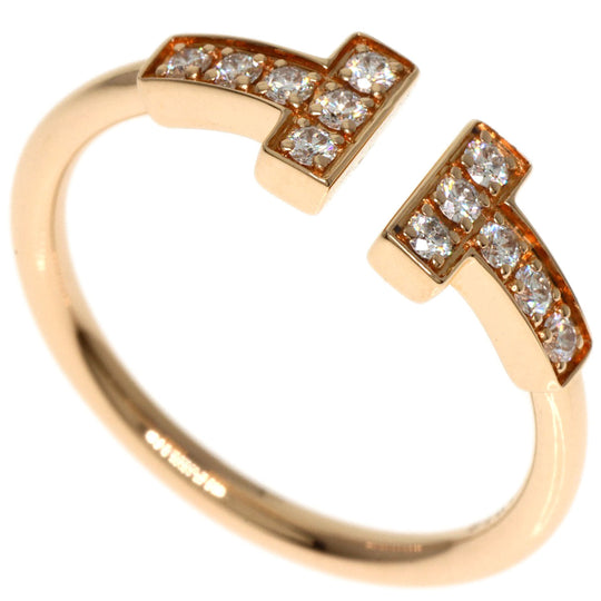 TIFFANY&Co. Ring 18K Pink Gold gold T wire diamond
