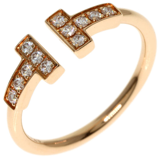 TIFFANY&Co. Ring 18K Pink Gold gold T wire diamond