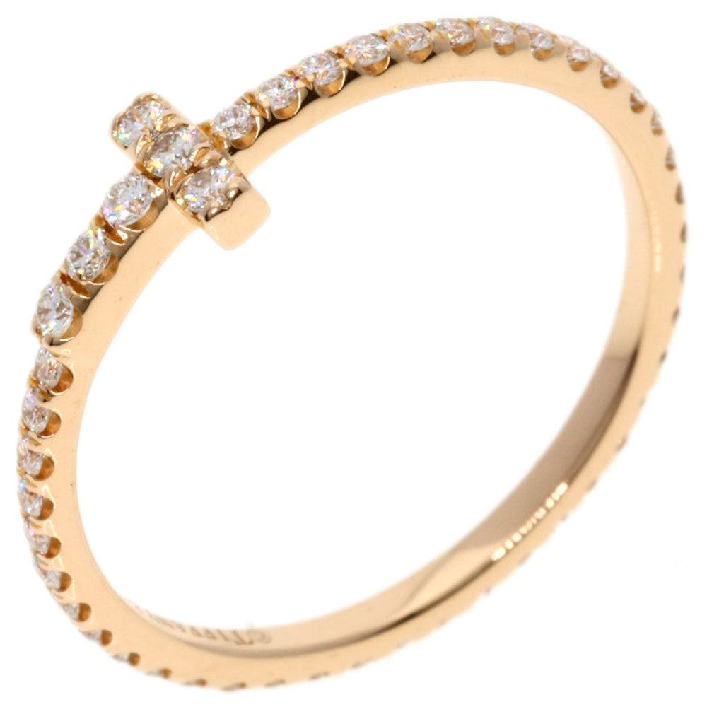 TIFFANY&Co. Ring 18K Pink Gold gold T wire diamond