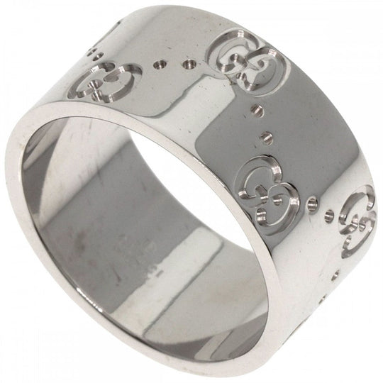 GUCCI Ring K18WG Silver Icon Wide #11