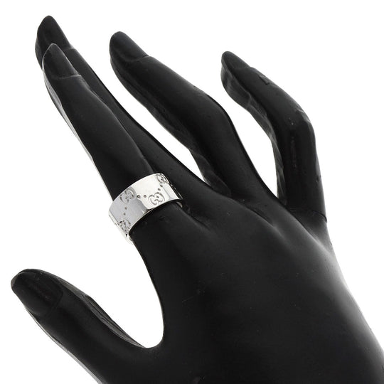 GUCCI Ring K18WG Silver Icon Wide #11