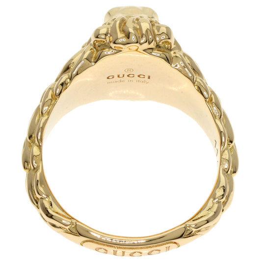 GUCCI Ring 18K Yellow Gold gold Lion Head Fire Opal Diamond #11