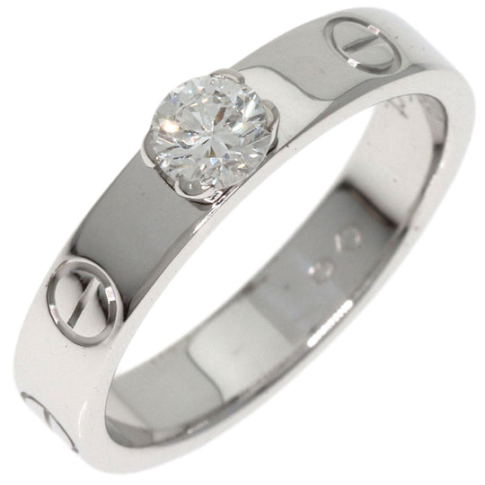 CARTIER Ring K18WG Silver Mini Love Ring 1P Diamond #49