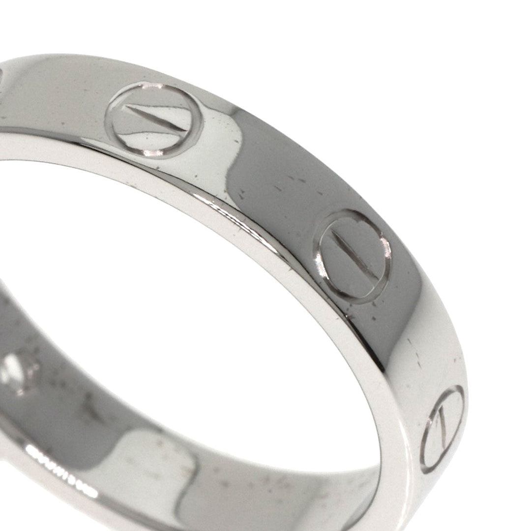 CARTIER Ring K18WG Silver Mini Love Ring 1P Diamond #49