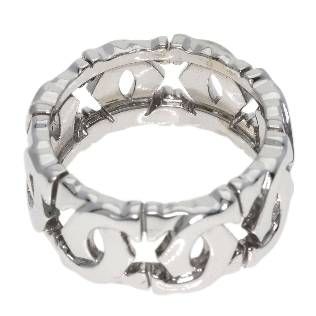 CARTIER Ring K18WG Silver Entrelaces #47 Women Used Authentic