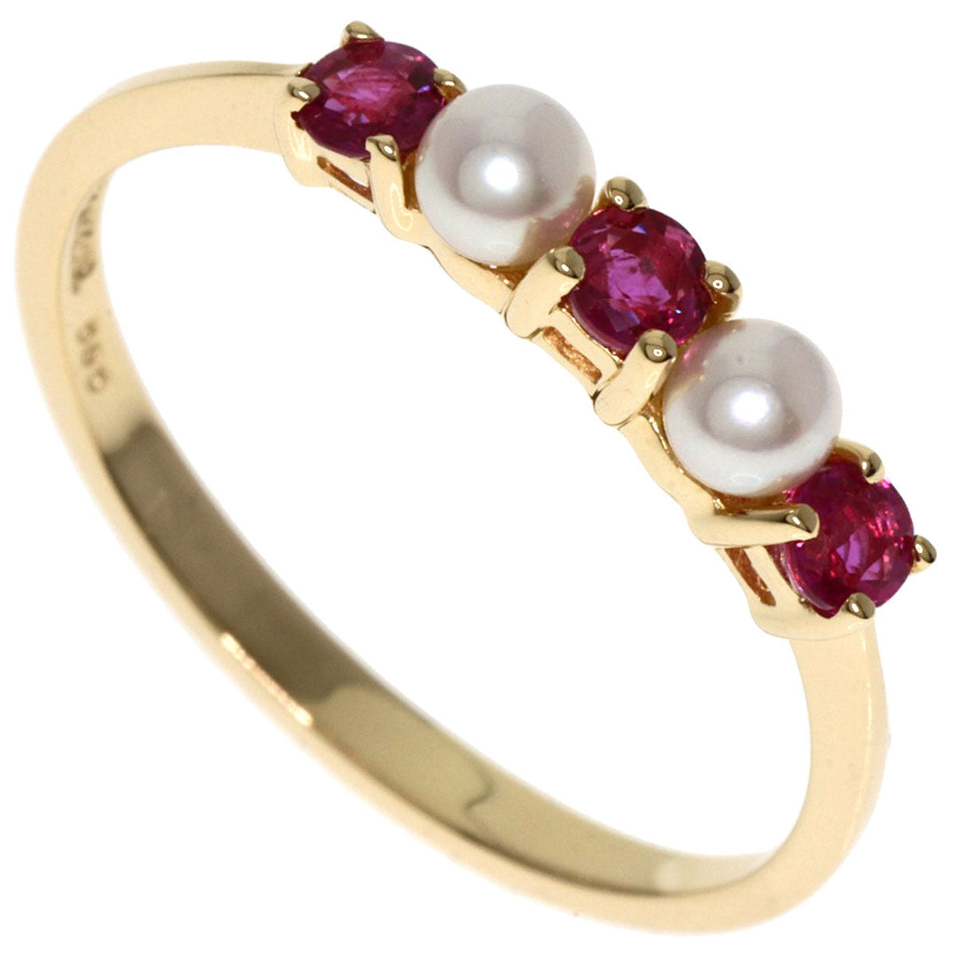 TIFFANY&Co. Ring K14YG gold Pearl ruby