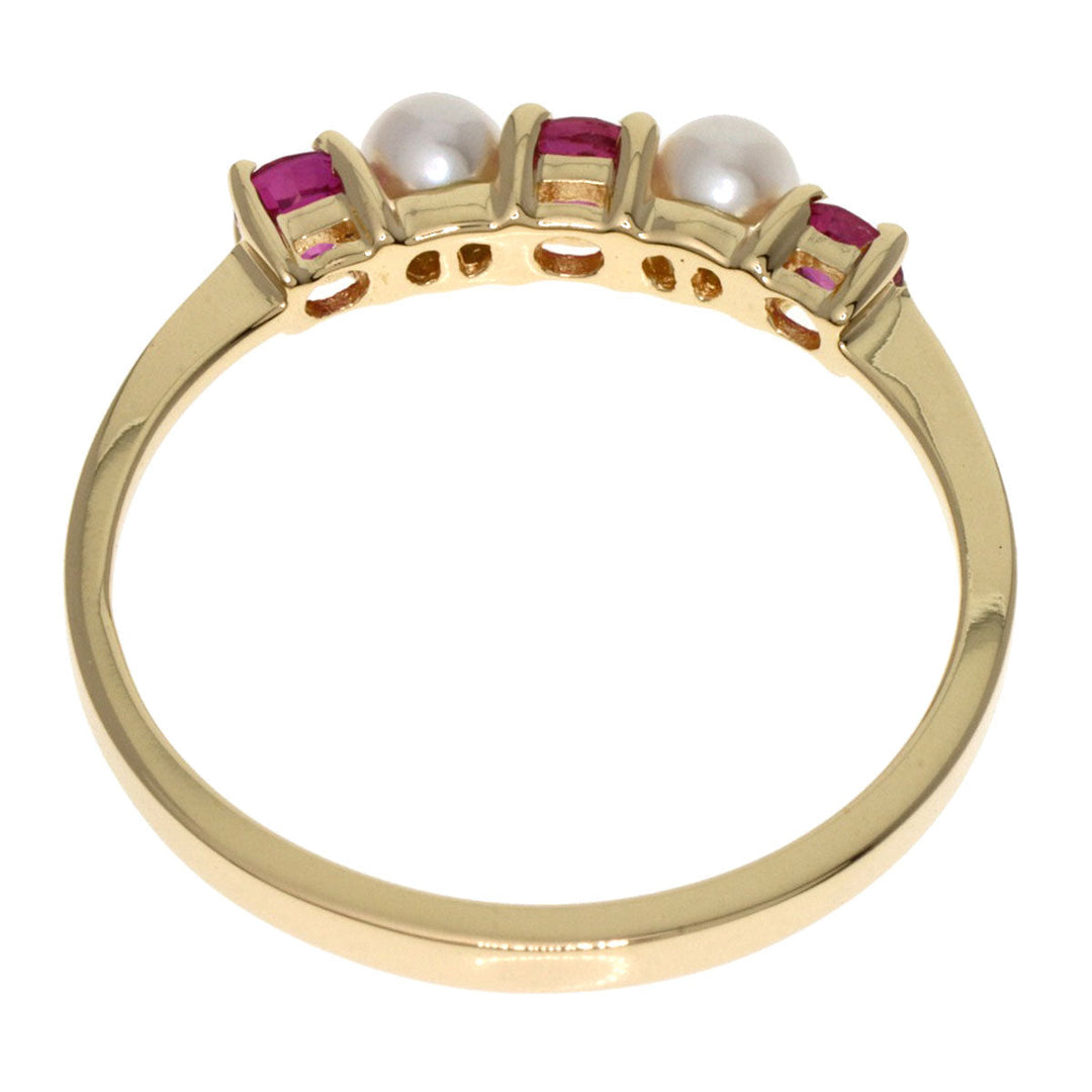 TIFFANY&Co. Ring K14YG gold Pearl ruby